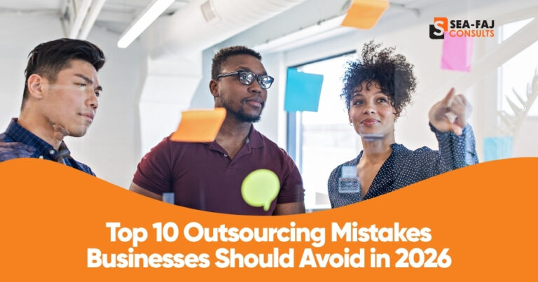 Business team discussing outsourcing mistakes and outsourcing strategies in 2026