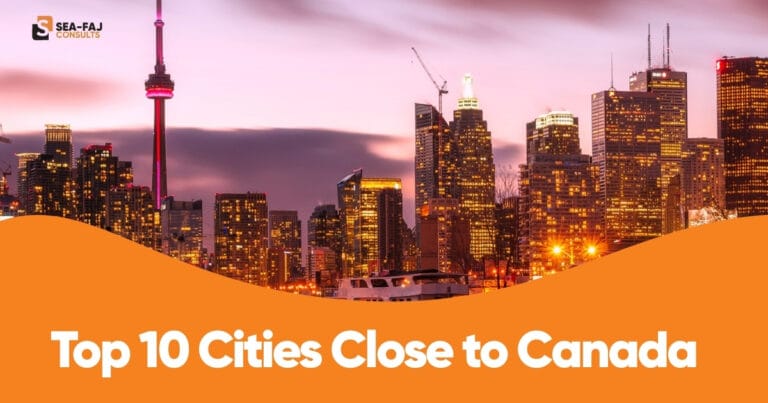 Top 10 cities close to canada
