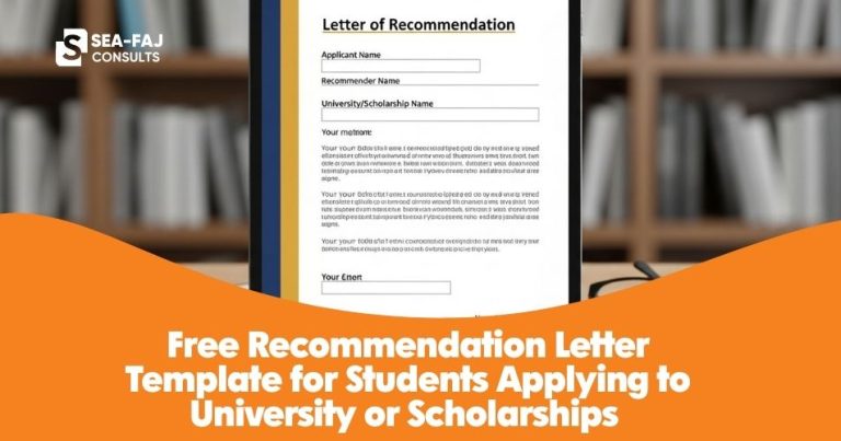 recommendation letter template for students applying to university or scholarships